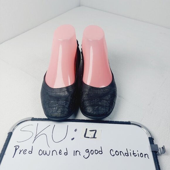 Fitflop Women's Black Allegro Leather Croco Ballet Pump Flats Size US 6.5 - Picture 11 of 12